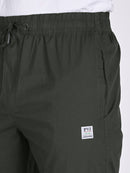 Mens Casual Cotton Dark Olive Color Trouser