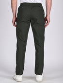 Mens Casual Cotton Dark Olive Color Trouser