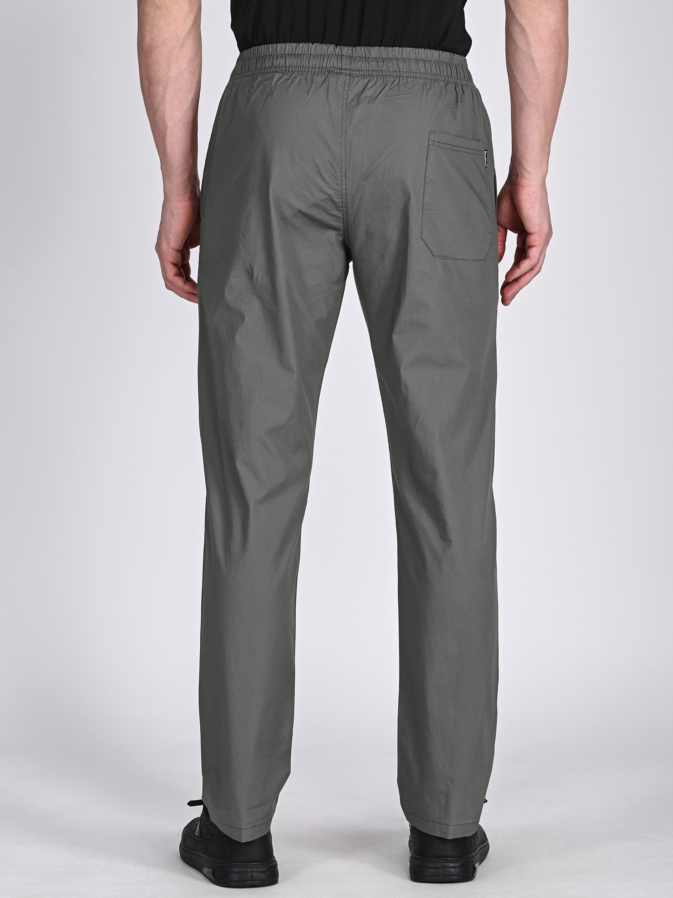 Mens Stone Grey Cotton Trouser 