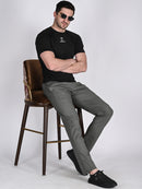 Mens Stone Grey Cotton Trouser 