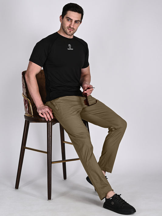 Mens Casual Cotton Trouser in Shadow Brown