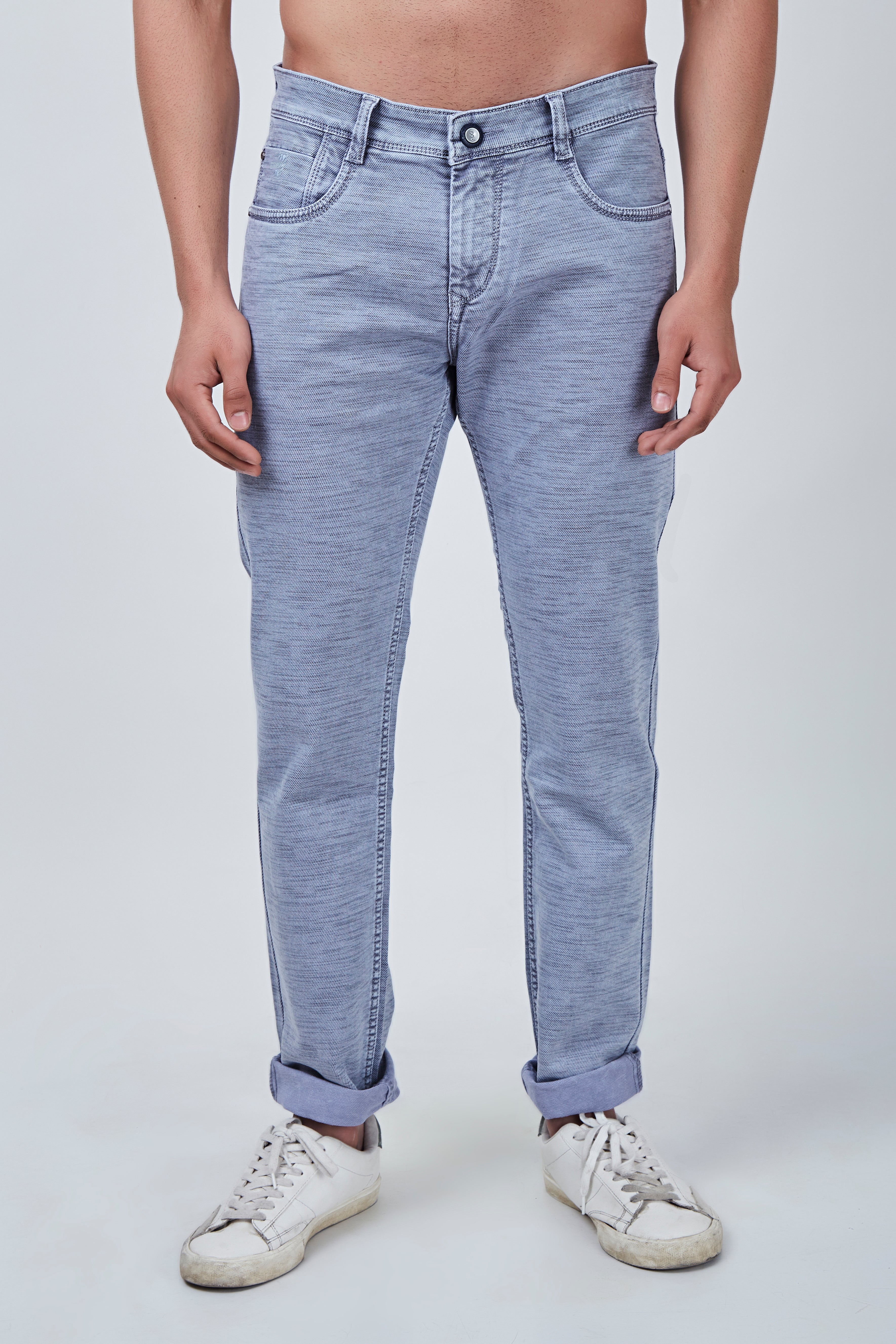Flint Grey Narrow Fit Jeans with Blue Shaded