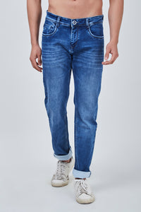 Sky Light Blue Narrow Fit Jeans with Light Shaded