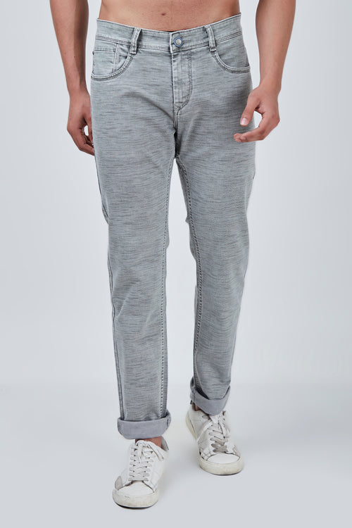 Semi Dark Olive Casual Narrow Fit Denim Jeans