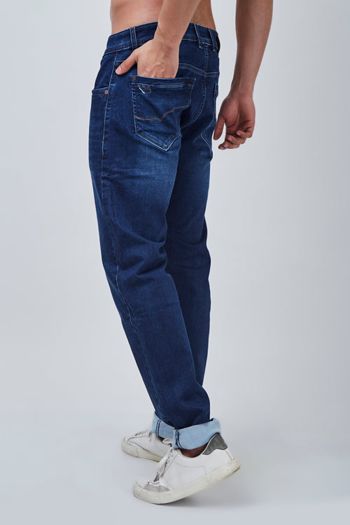 Blue Narrow Fit Jeans with Shaded