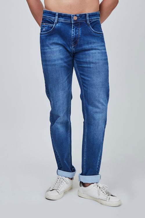 Light Blue Narrow Fit Jeans with Shaded