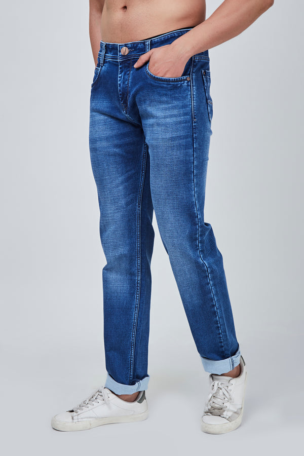 Light Blue Narrow Fit Jeans with Shaded