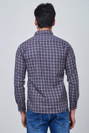 Blue Squared Checked Shirt with Yellowish Border