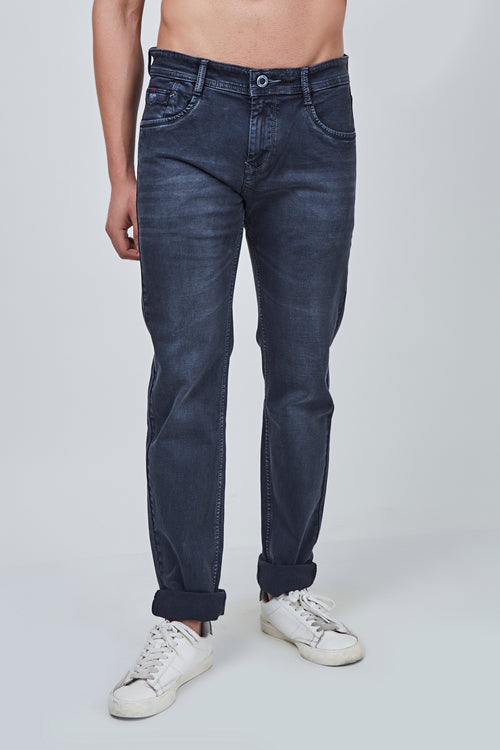 Men's Charcoal Blue Jeans Narrow Fit Jeans