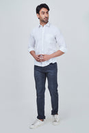 White small Blue Printed Regular Fit shirt
