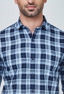 Blue Checked Shirt with light blue border