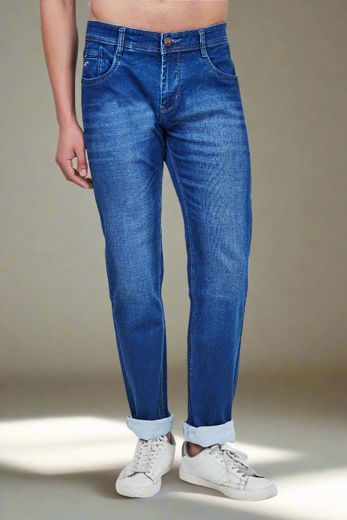 Semi Dark Blue Jeans with Light Shaded