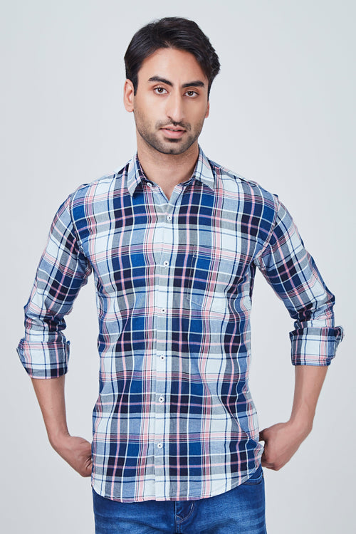 Blue and Pink Check Shirt