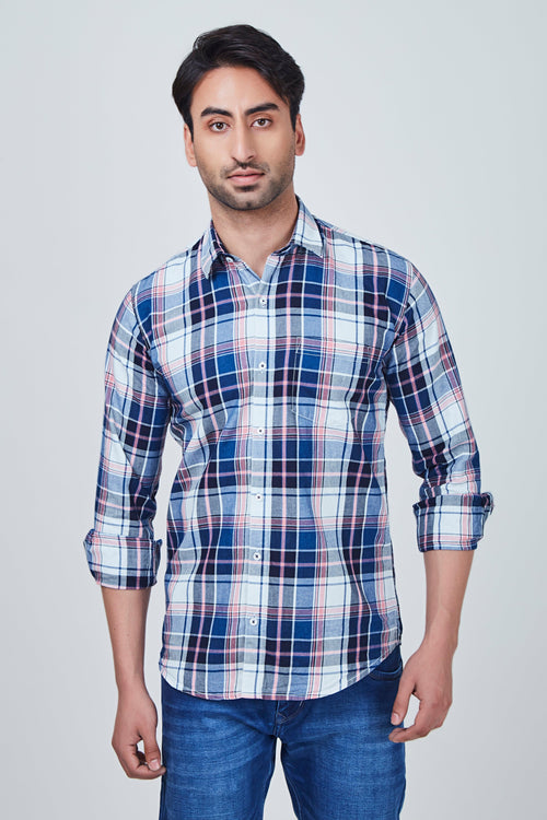 Blue and Pink Check Shirt