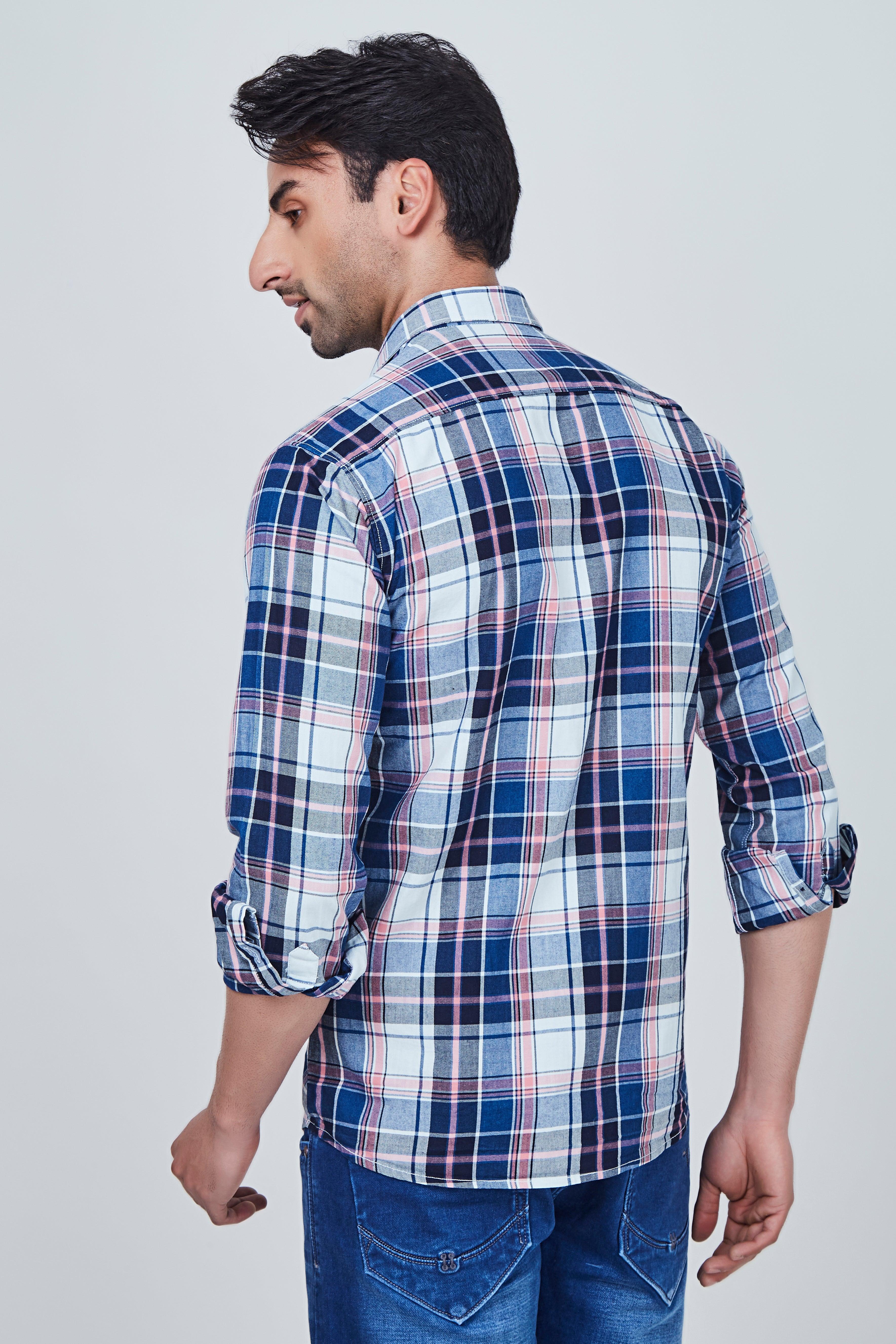 Blue and Pink Check Shirt