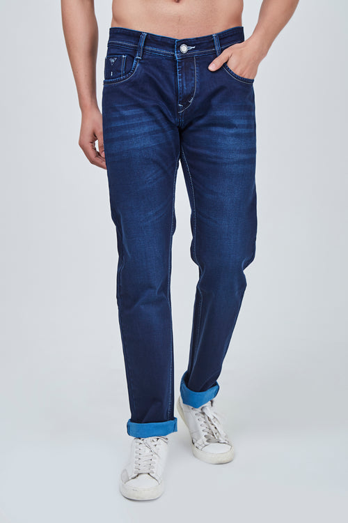 Dark Blue Denim Narrow Fit Jeans