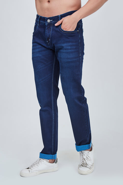 Dark Blue Denim Narrow Fit Jeans