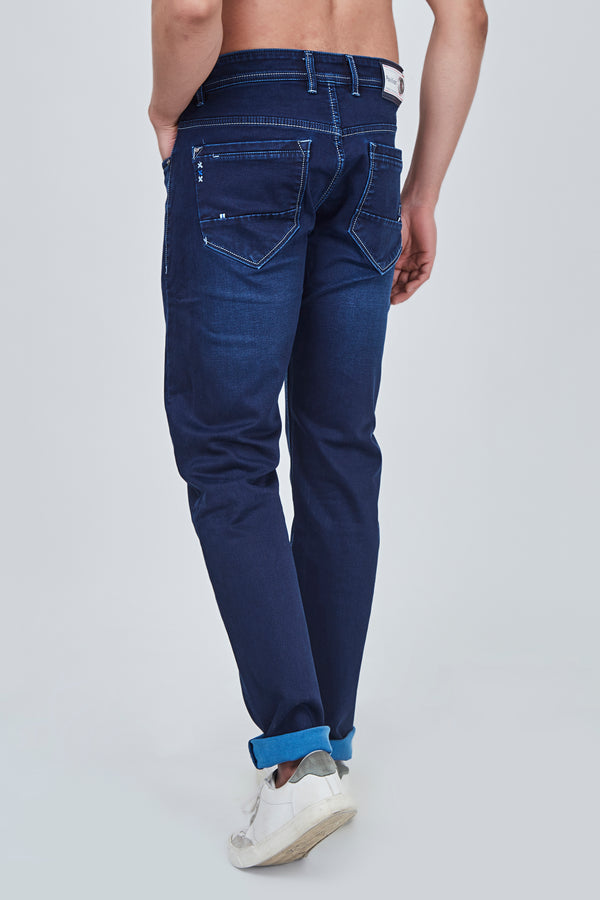 Dark Blue Denim Narrow Fit Jeans
