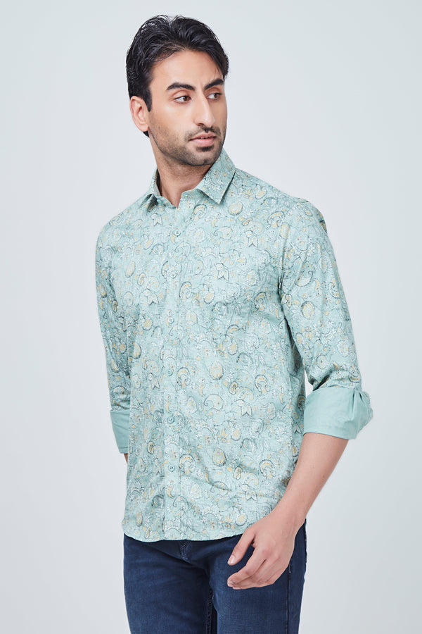 Light Green Shirt with black print