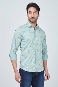 Light Green Shirt with black print