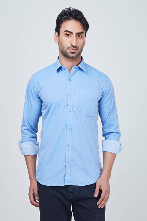 Steel Blue Plain Shirt