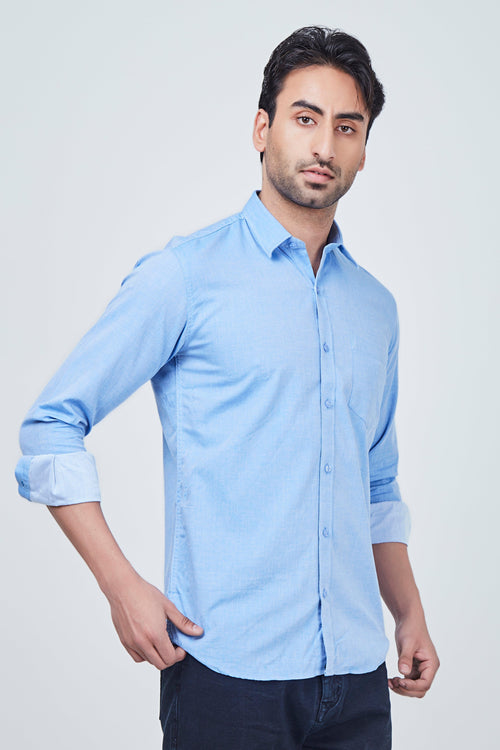 Steel Blue Plain Shirt