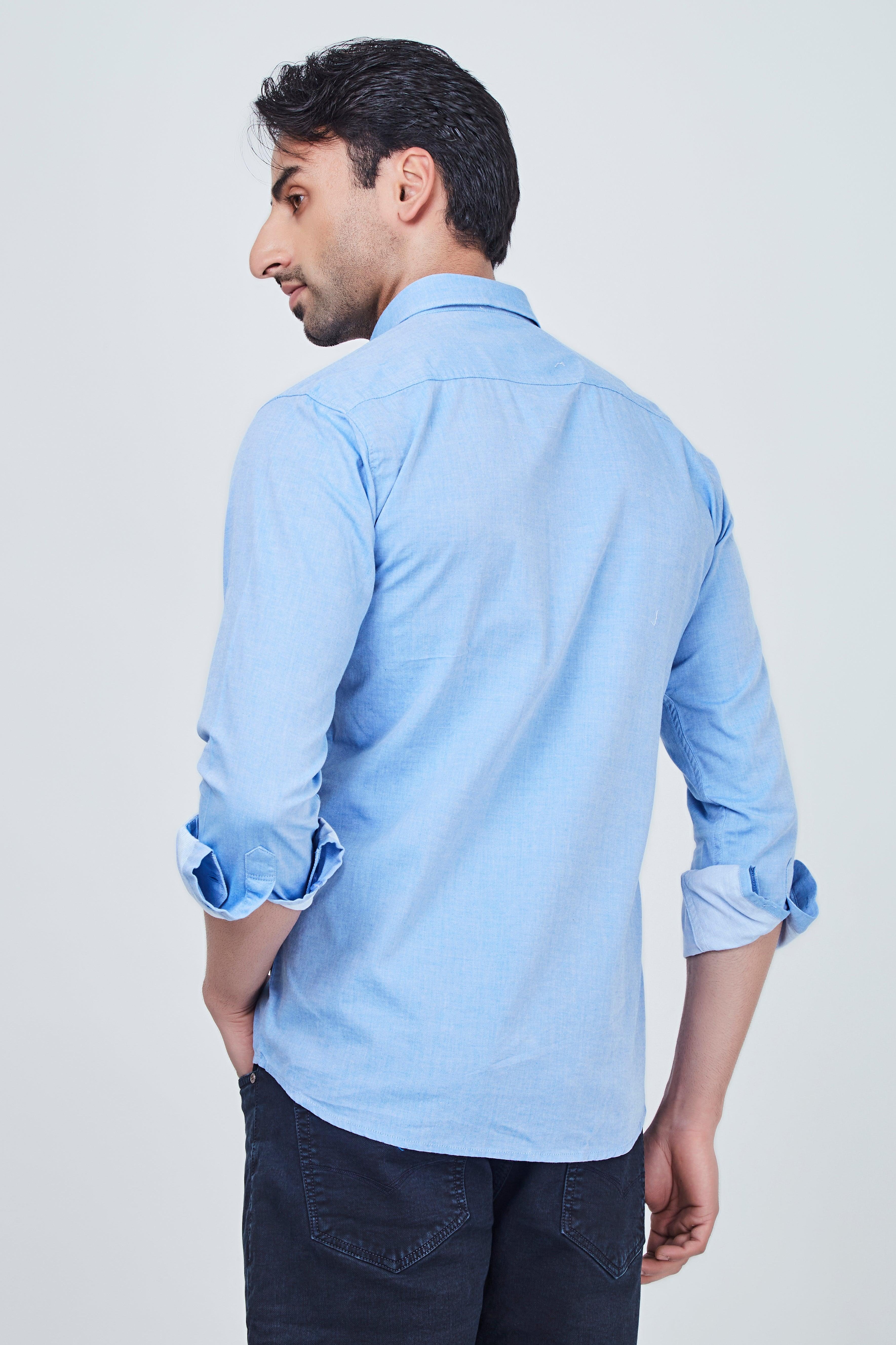 Steel Blue Plain Shirt