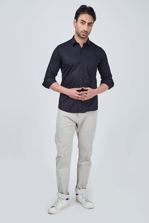 Classic Black Plain Shirt
