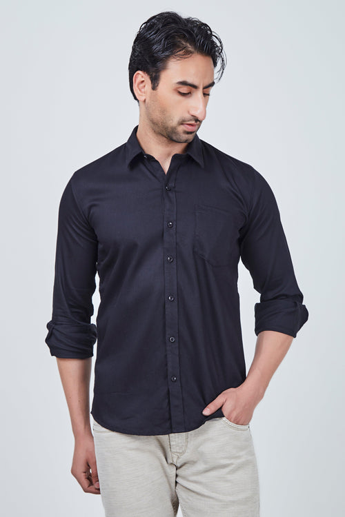 Classic Black Plain Shirt