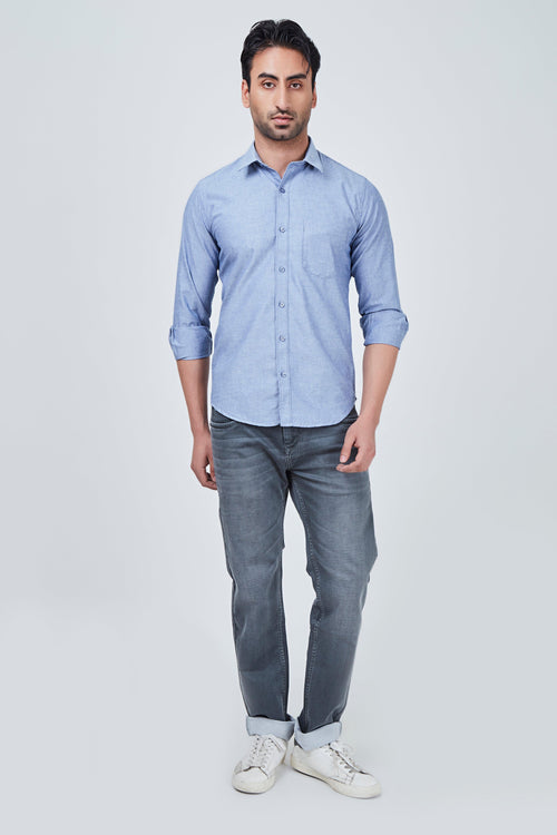 Light Steel Blue Plain Shirt