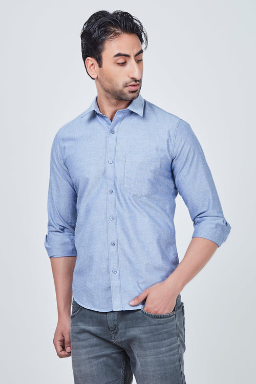Light Steel Blue Plain Shirt