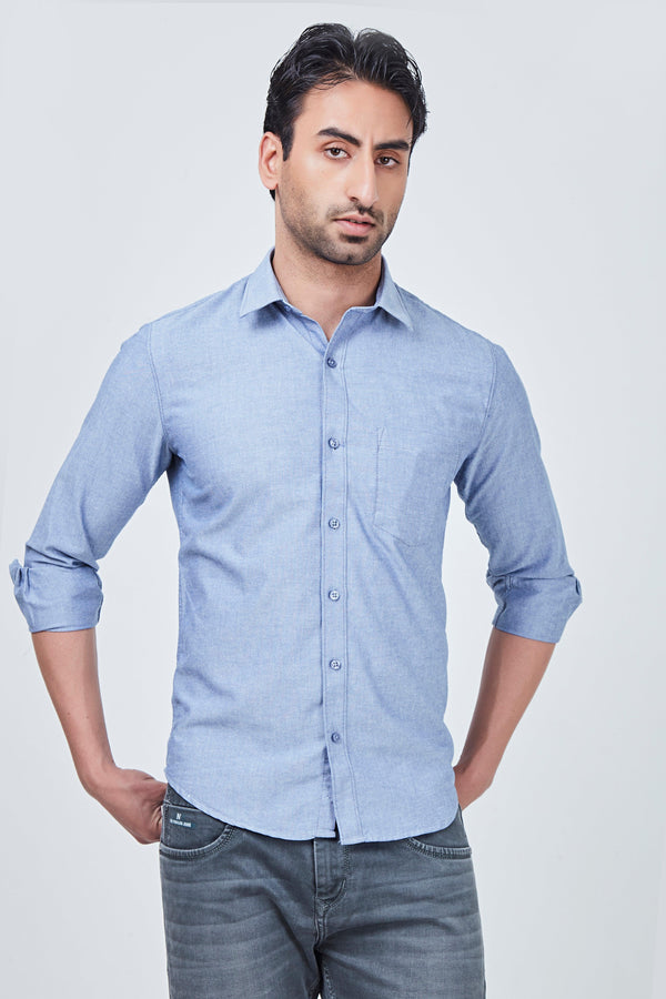 Light Steel Blue Plain Shirt