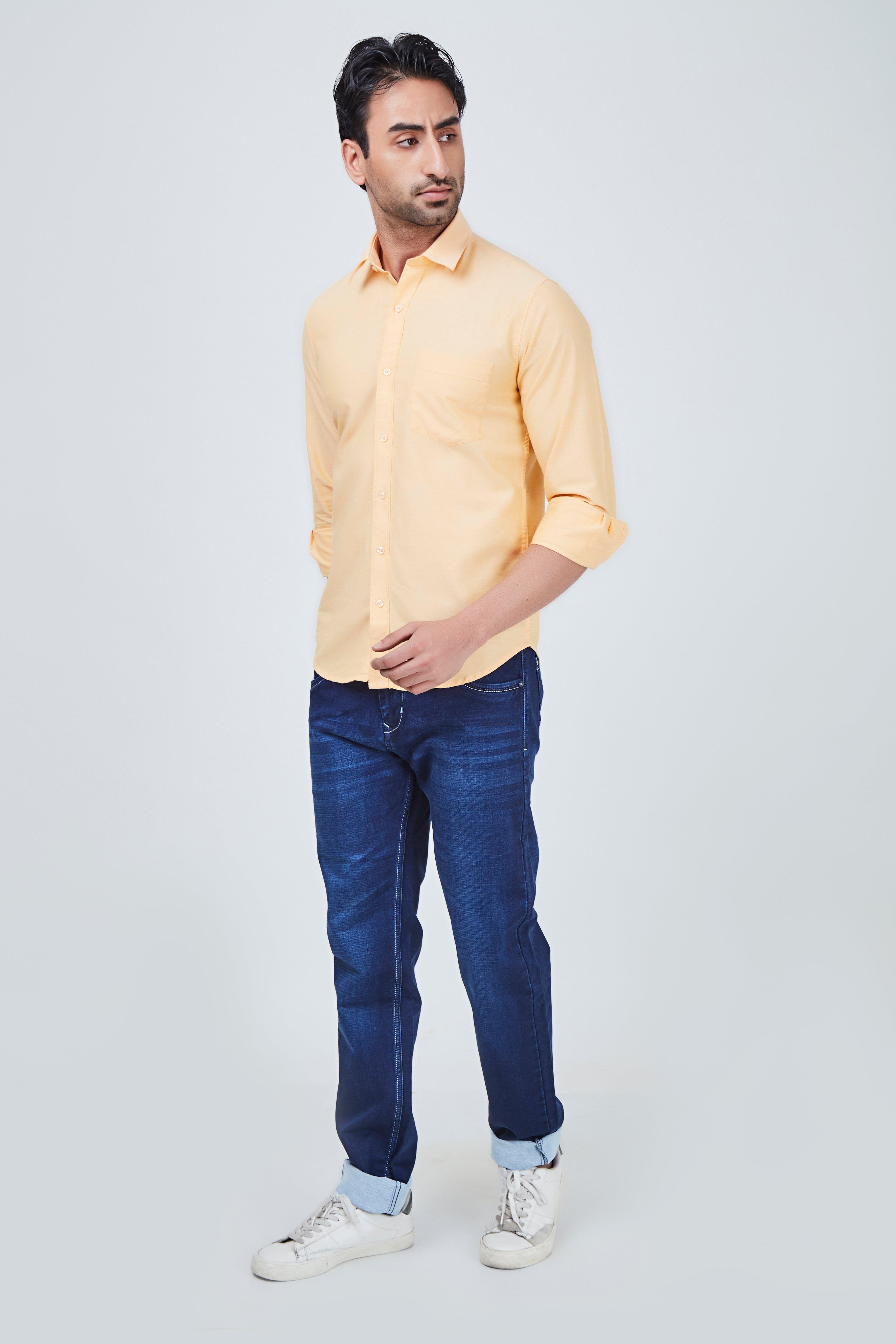 Light Orange Plain Shirt