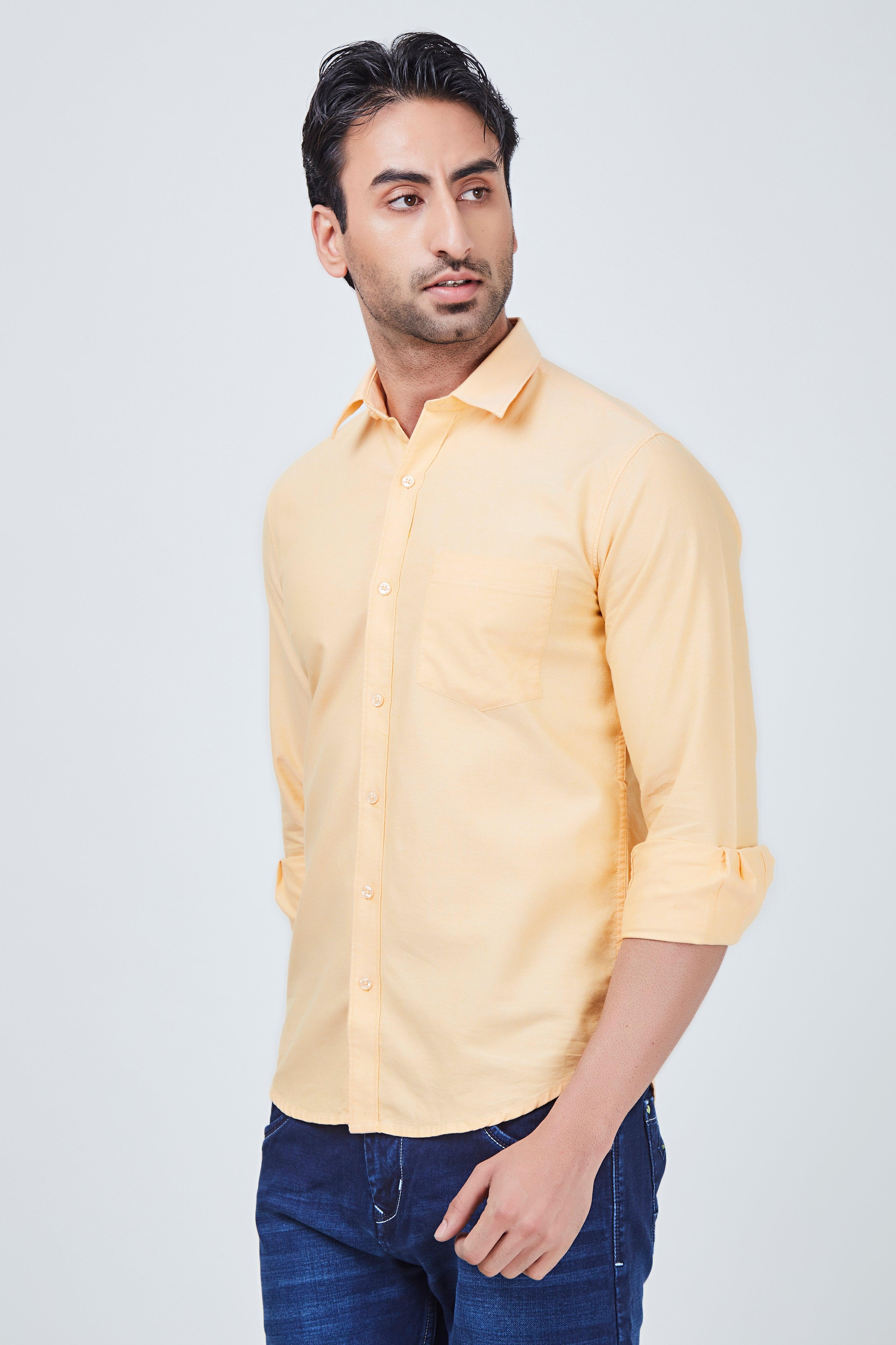 Light Orange Plain Shirt