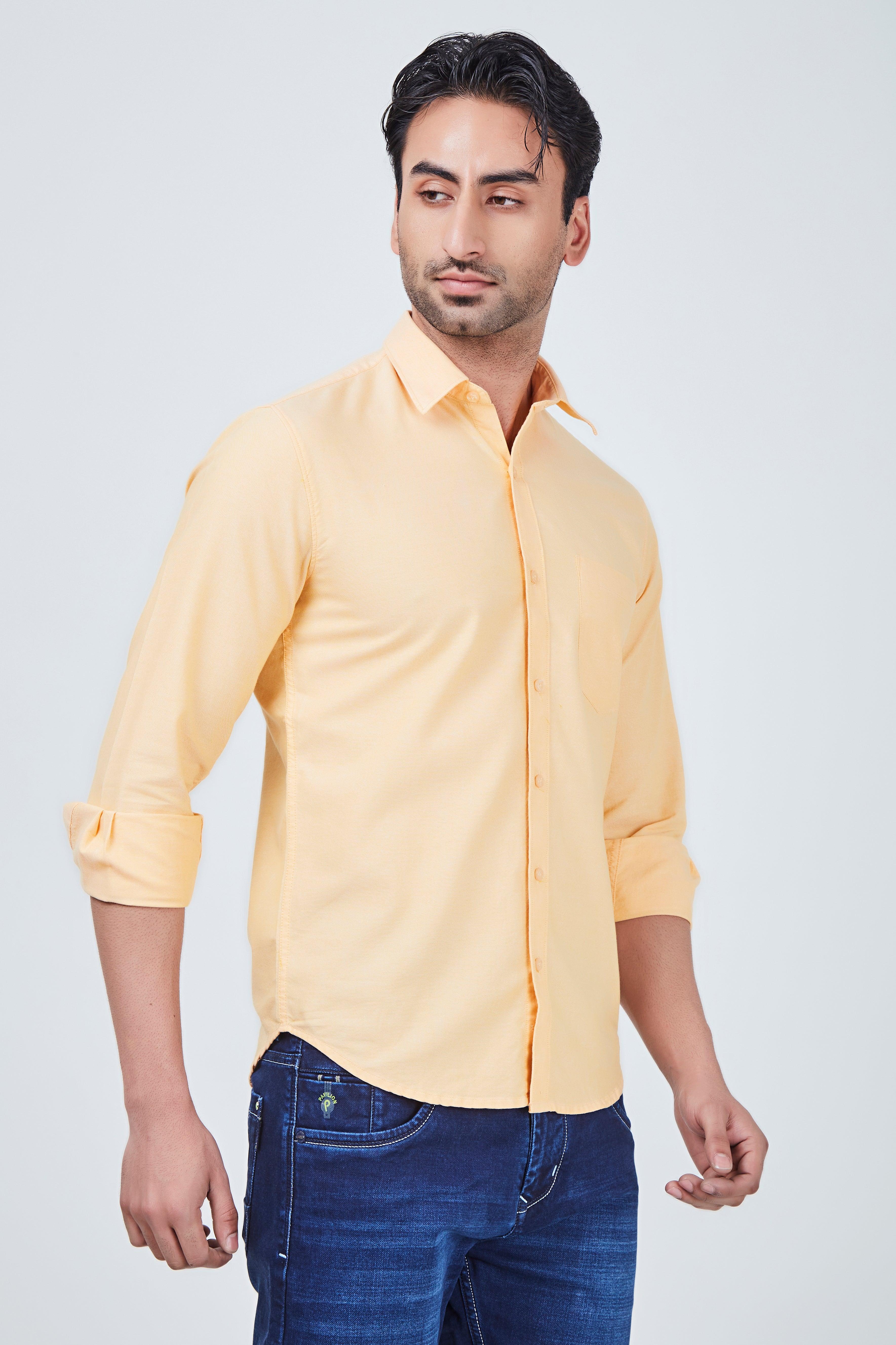 Light Orange Plain Shirt