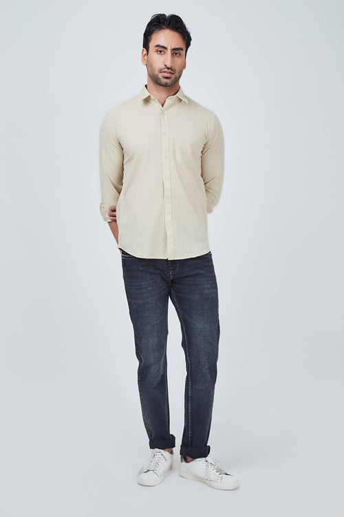 Beige Plain Shirts