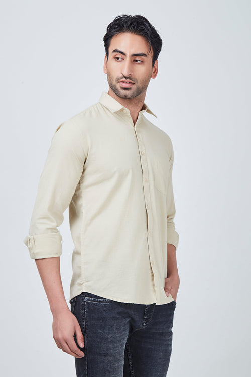 Beige Plain Shirts