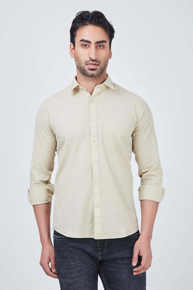 Beige Plain Shirts