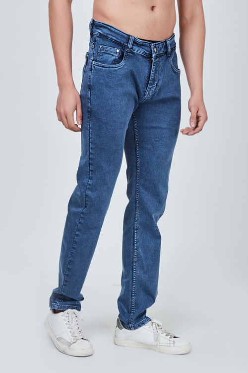 Semi Dark Blue Grey Narrow Fit Jeans
