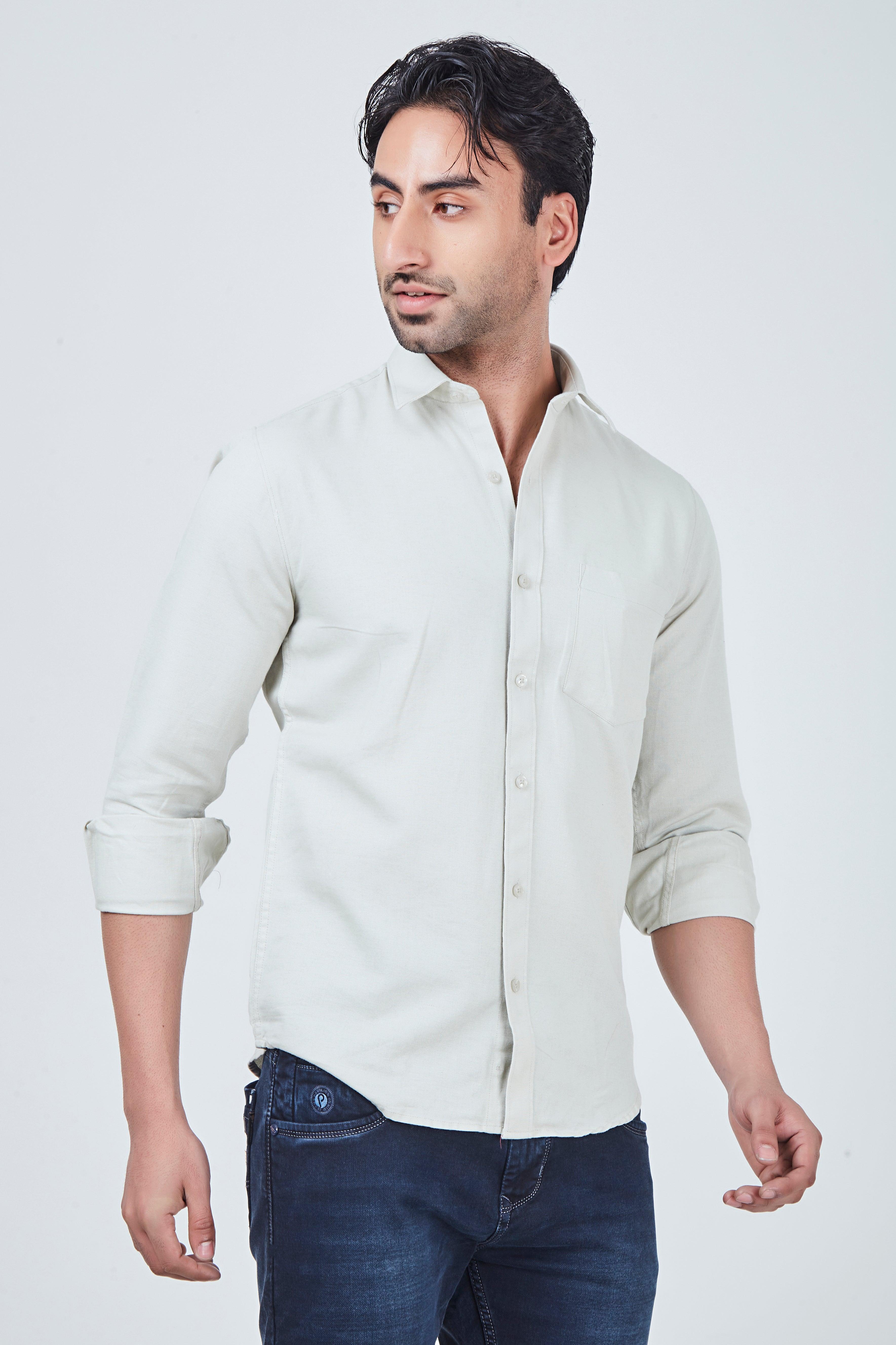 White Smoke Plain Shirt