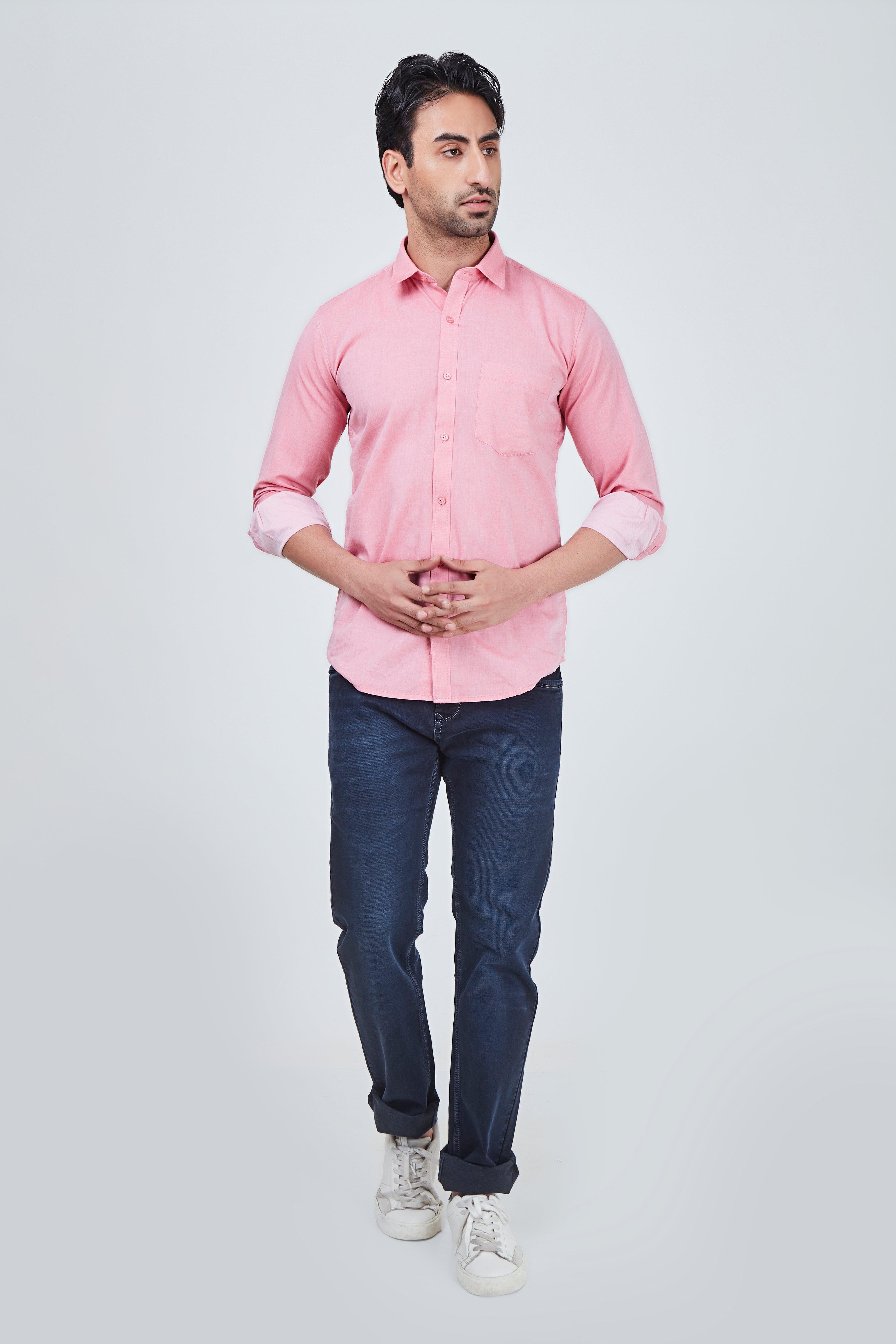 Pink Plain Shirt for Men – Stylish, Comfortable, and Versatile – Pavilion  Jeans Online Store