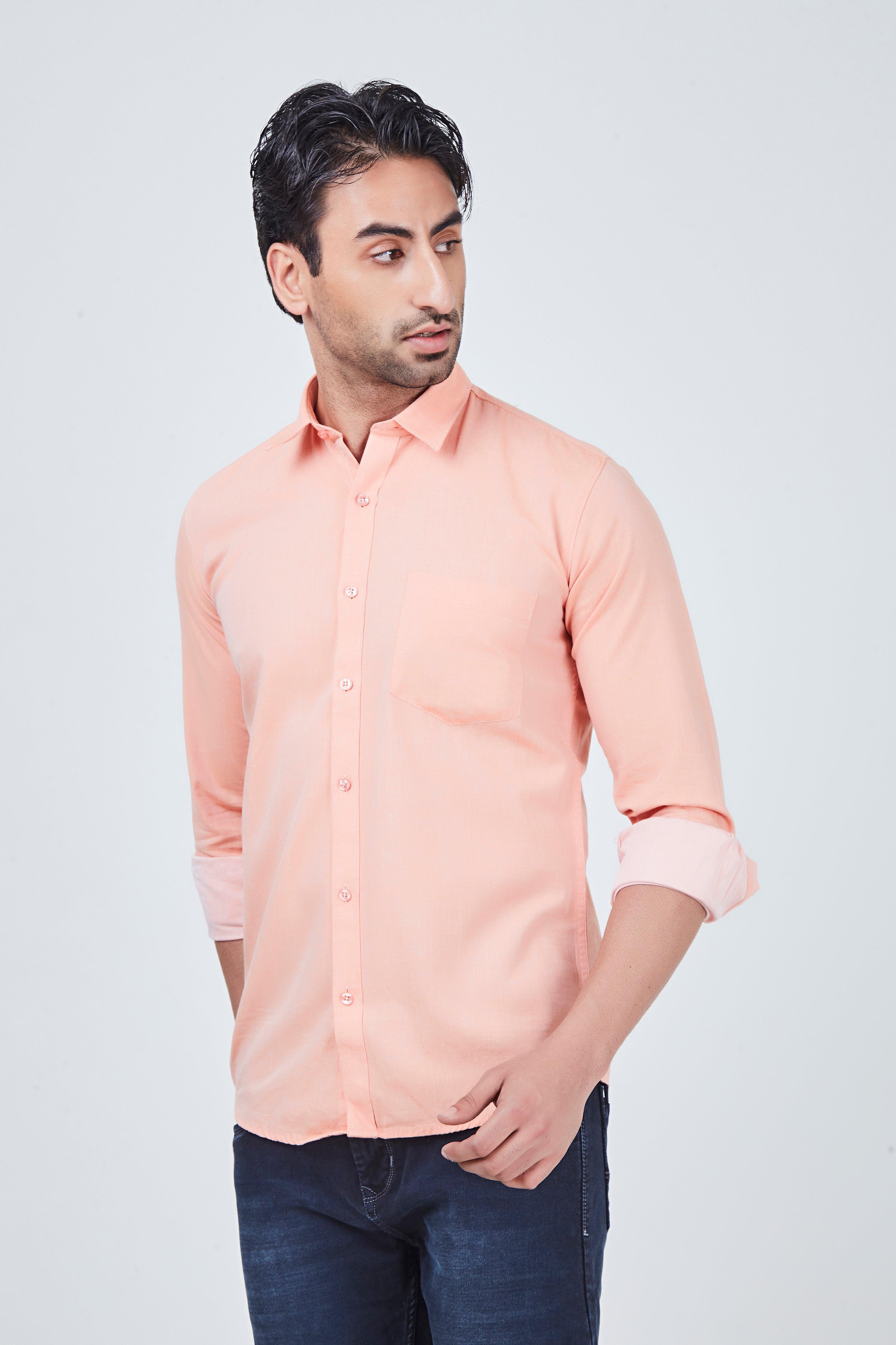 Misty Rose Plain Shirt