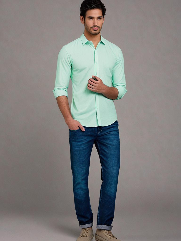 Light Green Plain Shirt