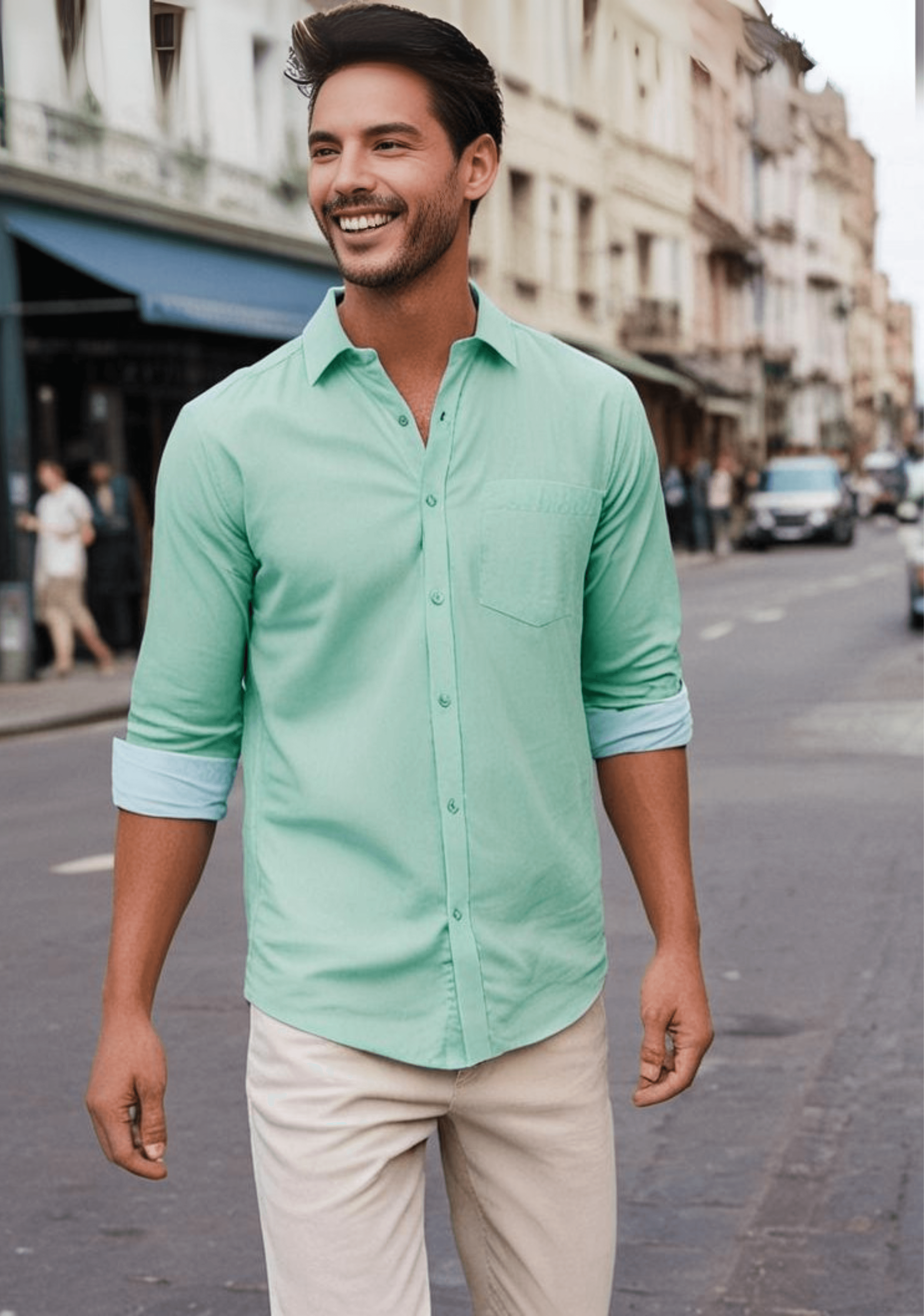 Light Cyan Plain Shirt