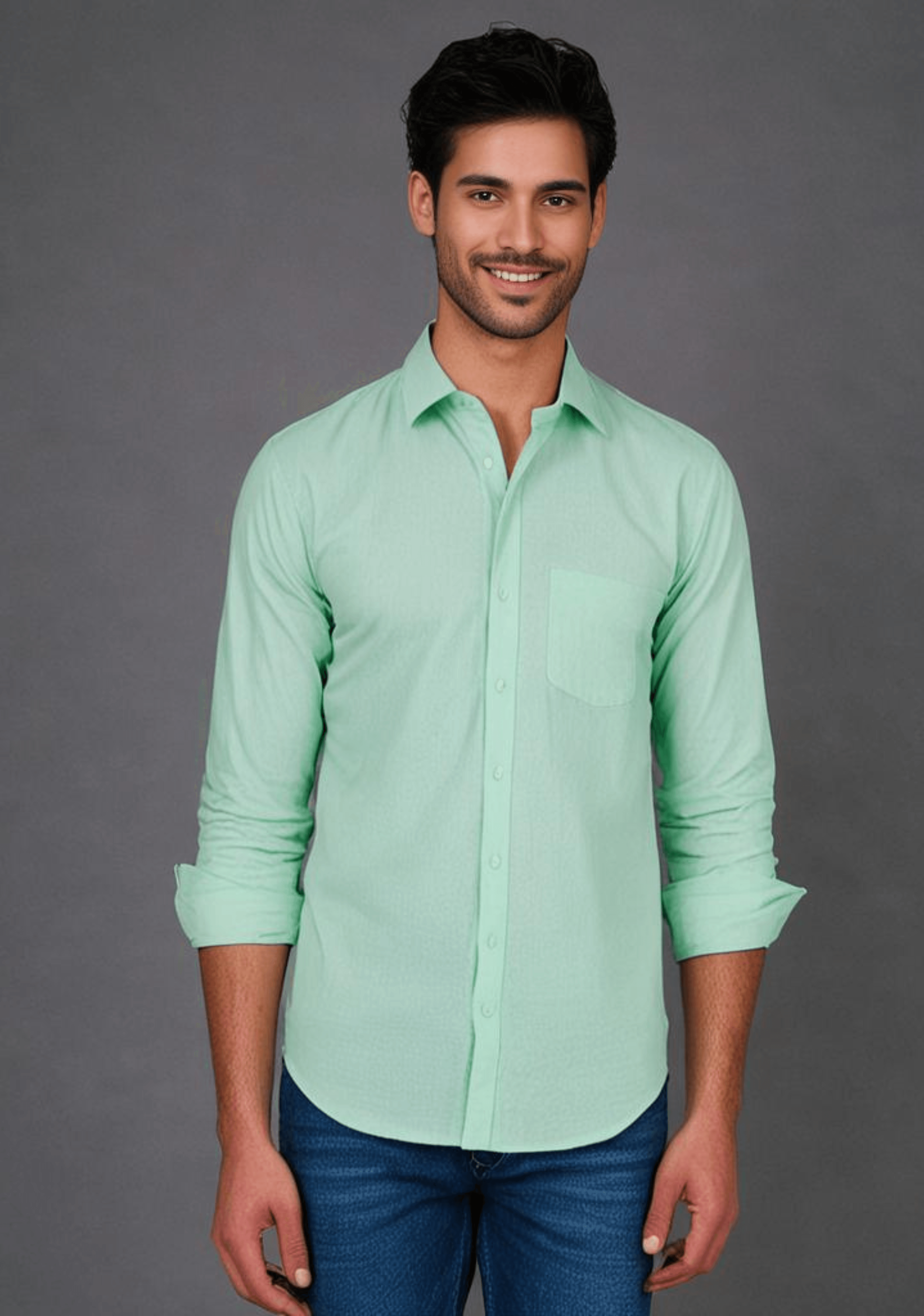 Light Green Plain Shirt