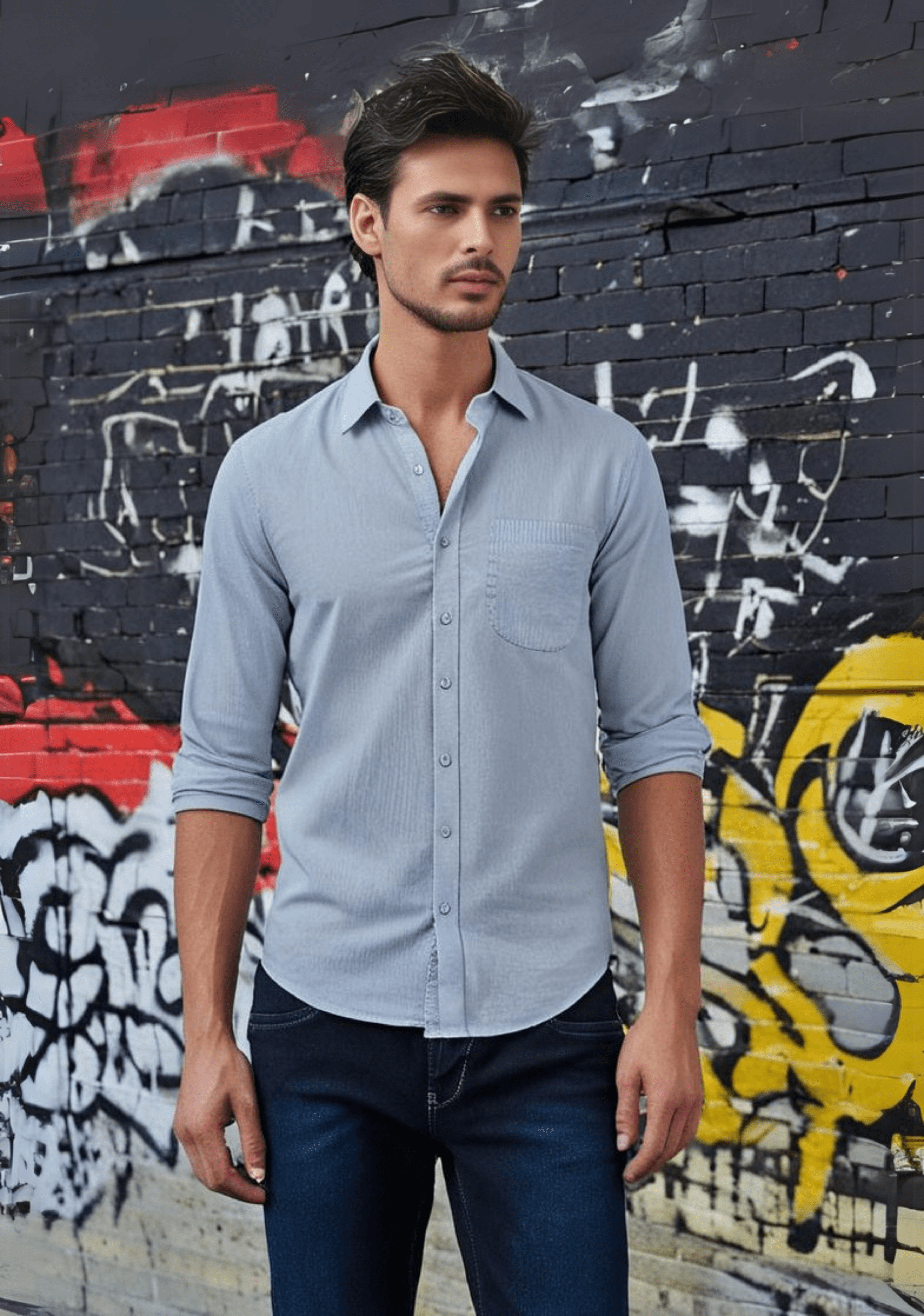 Light Grey Plain Shirt