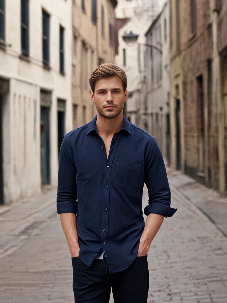 Midnight Dark Blue Plain Shirt