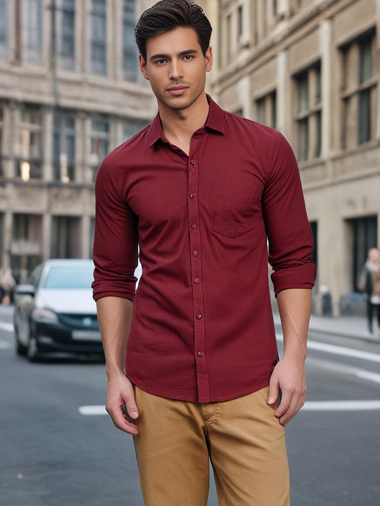 Red Plain Shirt