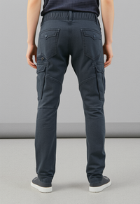 Men's Charcoal Black Narrow Fit Cargo Pants