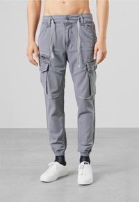 Men's Dark Grey Narrow Fit Cargo Joggers